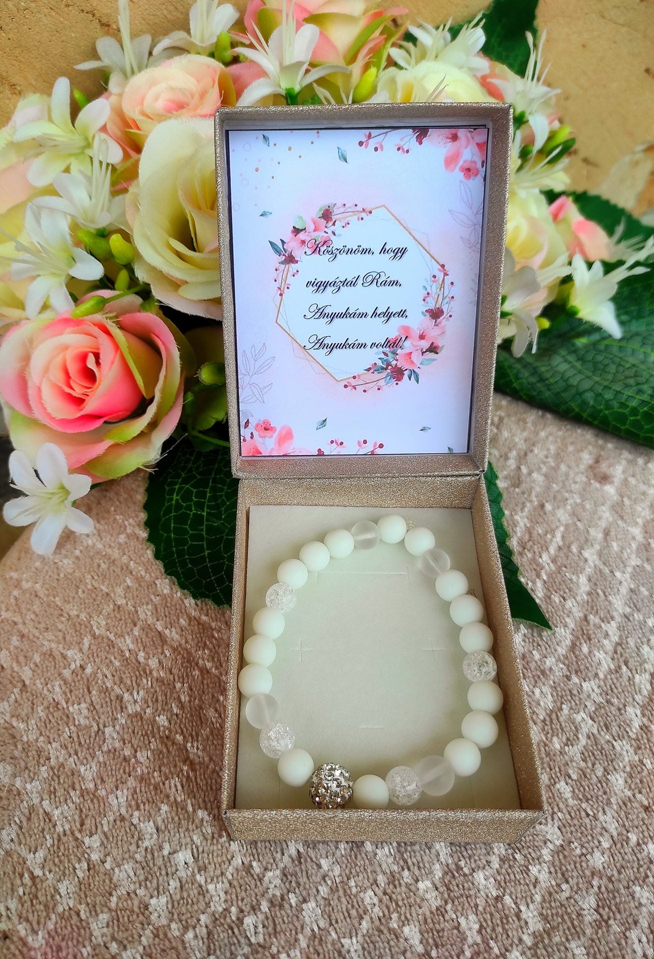 Achát ajándék pedagógusoknak karkötő